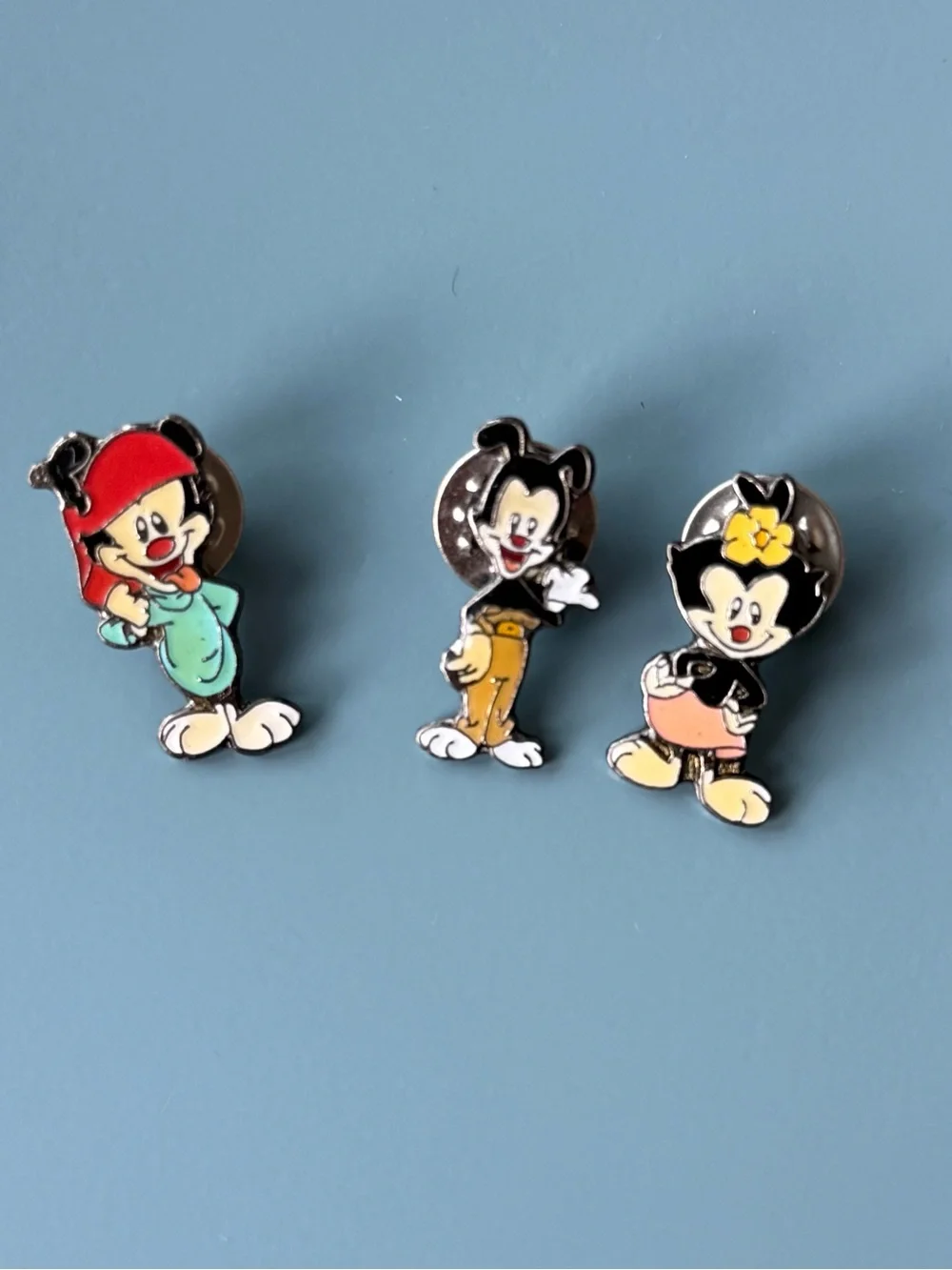 Animaniacs Vintage Cartoon Character Enamel Pins - Trio, Wakko, Yakko, & Dot!